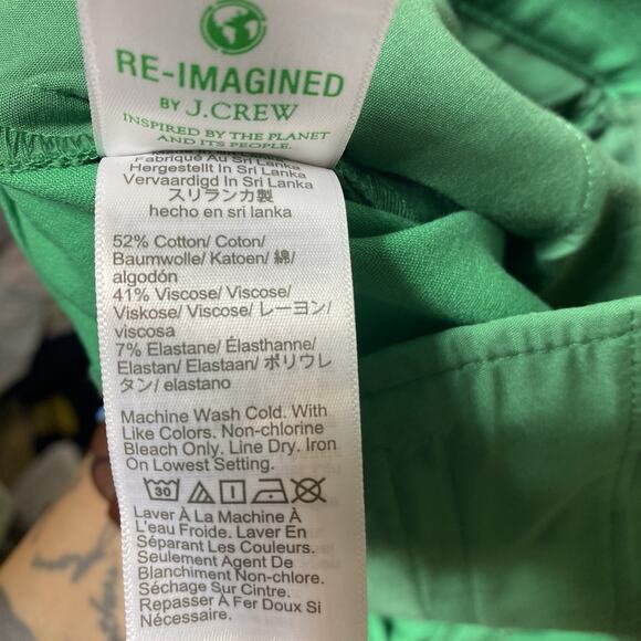 J CREW Kallie Pant Modern Clover Green Stretchy Classic Straight Leg Sz 10T NWT - Picture 7 of 12